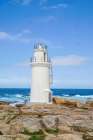 Spain-Galicia Muxia seashore and lighthouse Art Print